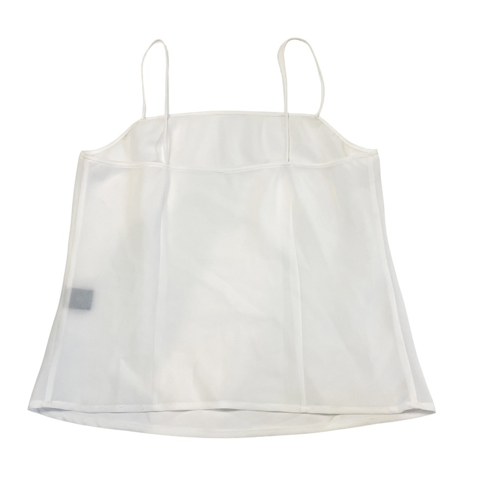 Vintage Sheer White Camisole Top Y2K 90s Angelcore Spaghetti Strap Size 8 - Picture 2 of 6